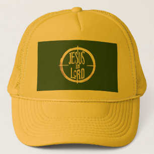 Jezus is Heer Olijfgroen Logo Trucker Pet