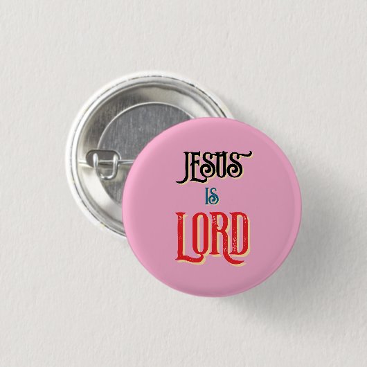 Jezus is heer roze Christelijk Ronde Button 3,2 Cm (Voorkant /achterkant)