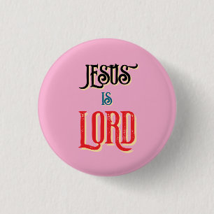 Jezus is HEER Roze Christelijk  Ronde Button 3,2 Cm
