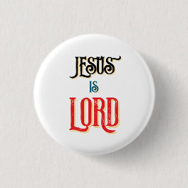Jezus is HEER Witte Christenen  Ronde Button 3,2 Cm