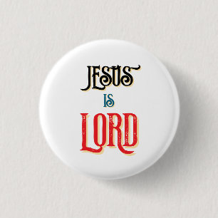Jezus is HEER Witte Christenen Ronde Button 3,2 Cm