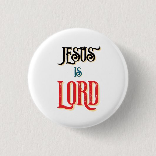 Jezus is HEER Witte Christenen  Ronde Button 3,2 Cm (Voorkant)