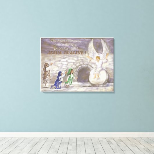 Jezus is het Alive uitgerekt canvas (Insitu (Houten vloer))