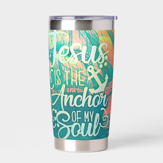 Jezus is het Anker Geïsoleerde Drinkbeker (Links)