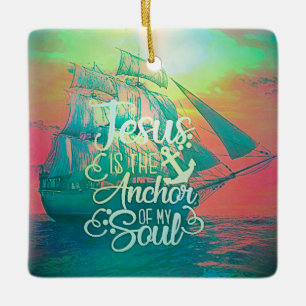 Jezus is het Anker Keramisch Ornament