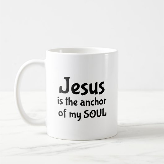 Jezus is het anker van mijn mok (Links)