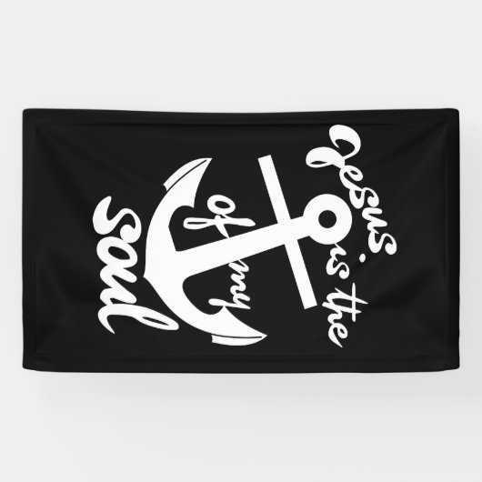 Jezus is het anker van mijn ziel spandoek (Horizontaal)