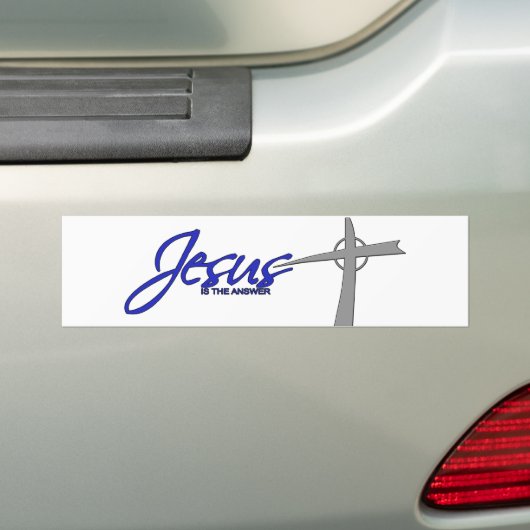 Jezus is het antwoord bumpersticker (Op auto)