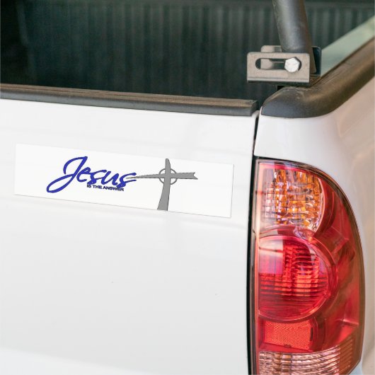 Jezus is het antwoord bumpersticker (Op Truck)