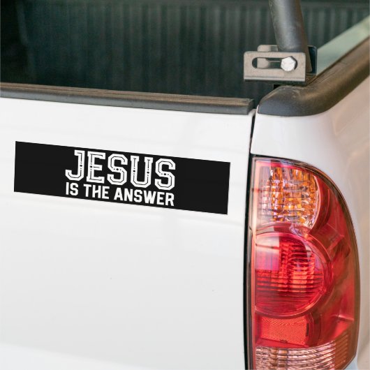 Jezus is het antwoord Christelijk Bumpersticker (Op Truck)