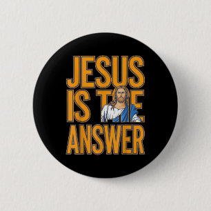 Jezus is het antwoord, de ware Christelijke gelovi Ronde Button 5,7 Cm