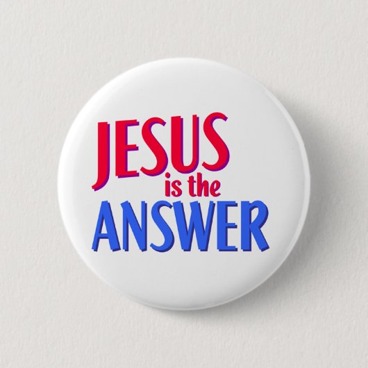 Jezus is het antwoord op het Christelijke geschenk Ronde Button 5,7 Cm (Voorkant)