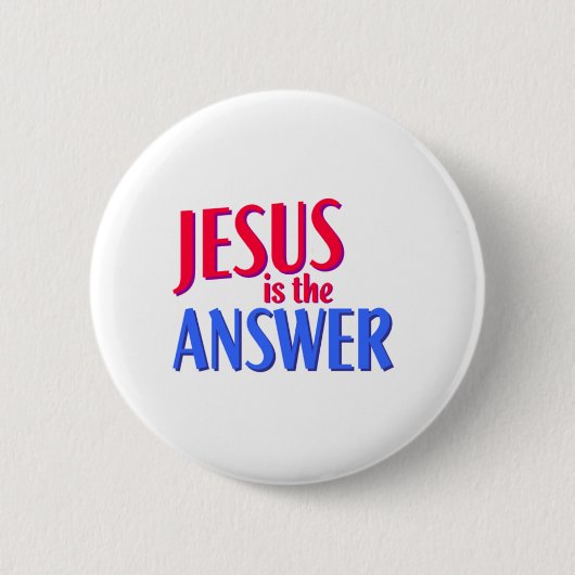 Jezus is het antwoord ronde button 5,7 cm (Voorkant)