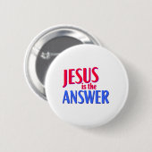 Jezus is het antwoord ronde button 5,7 cm (Voorkant /achterkant)