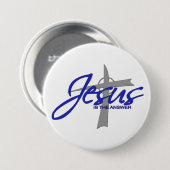 Jezus is het antwoord ronde button 7,6 cm (Voorkant /achterkant)