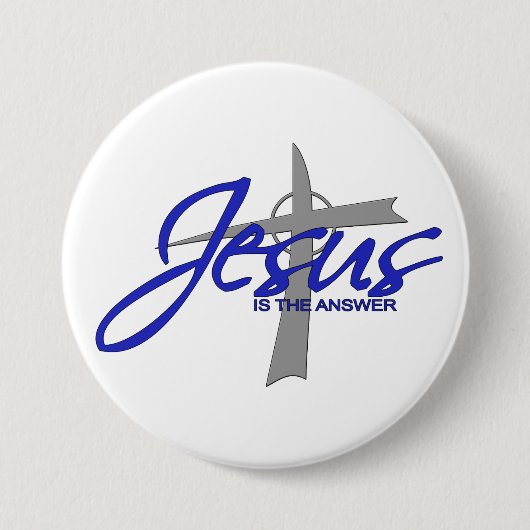 Jezus is het antwoord ronde button 7,6 cm (Voorkant)