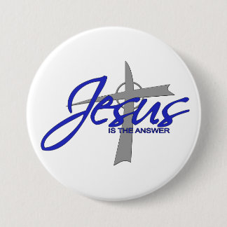 Jezus is het antwoord ronde button 7,6 cm