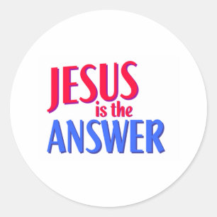 Jezus is het antwoord ronde sticker