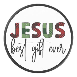 Jezus is het beste cadeau ooit Christelijk Kerstmi Hockey Puck
