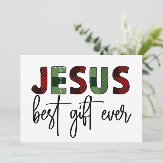 Jezus is het beste cadeau ooit Christelijk Kerstmi Kaart (Staand voorkant)