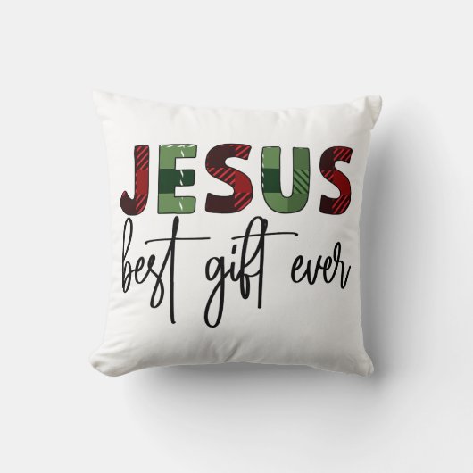Jezus is het beste cadeau ooit Christelijk Kerstmi Kussen (Voorkant)