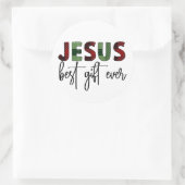 Jezus is het beste cadeau ooit Christelijk Kerstmi Ronde Sticker (Tas)