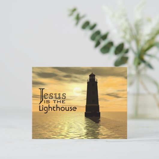 Jezus is het Briefkaart van de vuurtoren (Staand voorkant)