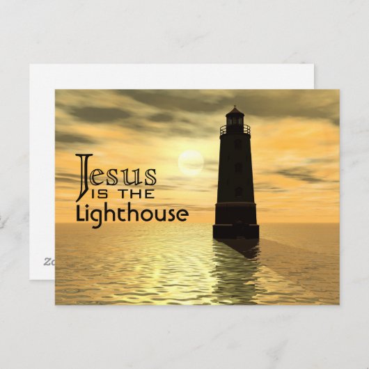 Jezus is het Briefkaart van de vuurtoren (Voorkant / Achterkant)