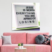Jezus is het Christelijke gebaar Canvas Afdruk (Insitu (Woonkamer))