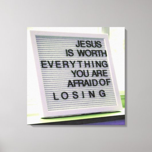 Jezus is het Christelijke gebaar Canvas Afdruk (Voorkant)