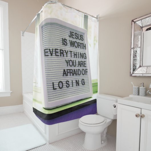 Jezus is het Christelijke gebaar Douchegordijn (In situ)