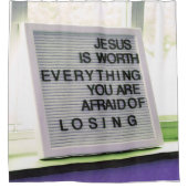 Jezus is het Christelijke gebaar Douchegordijn (Voorkant)