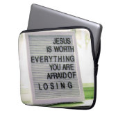 Jezus is het Christelijke gebaar Laptop Sleeve (Voorkant Links)