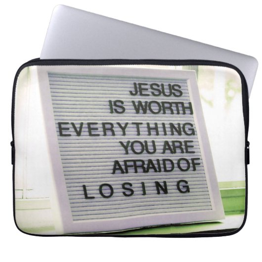 Jezus is het Christelijke gebaar Laptop Sleeve (Voorkant)