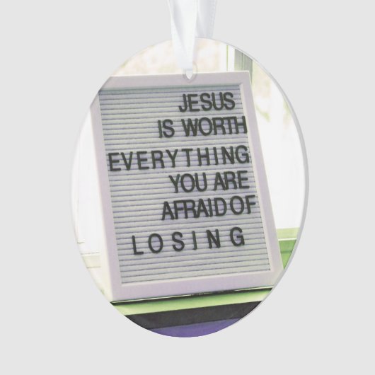 Jezus is het Christelijke gebaar Ornament (voorkant)