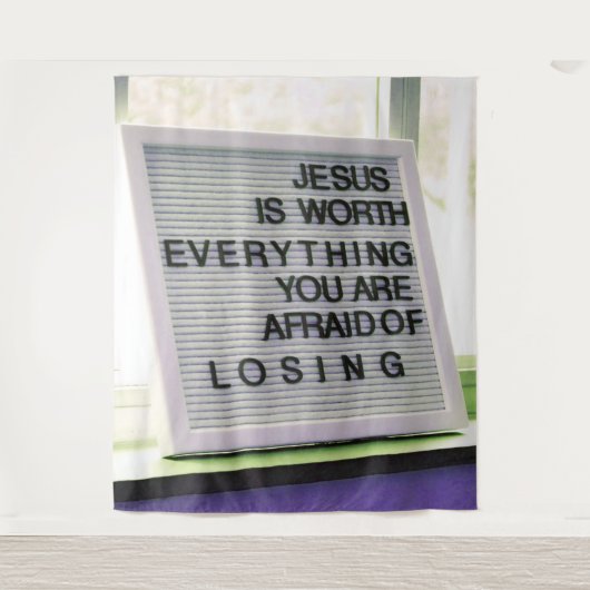 Jezus is het Christelijke gebaar Wandkleed (Voorkant)