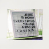 Jezus is het Christelijke gebaar Wandkleed (Voorkant (horizontaal))