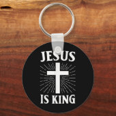 Jezus is het Christelijke geloofskruis Sleutelhanger (Voorkant)