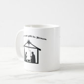 Jezus is het echte kerstgeschenk koffiemok (Voorkant links)