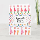 Jezus is het hart van de Kaart van Kerstmis (Voorkant)