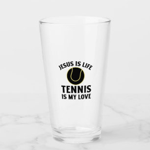 Jezus is het leven dat tennis is mijn liefde glas