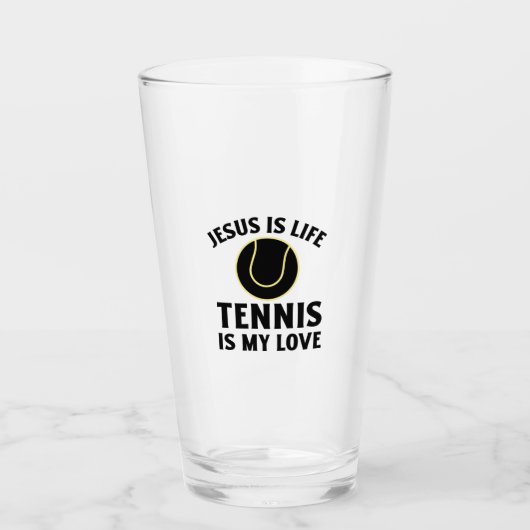 Jezus is het leven dat tennis is mijn liefde glas (Voorkant)