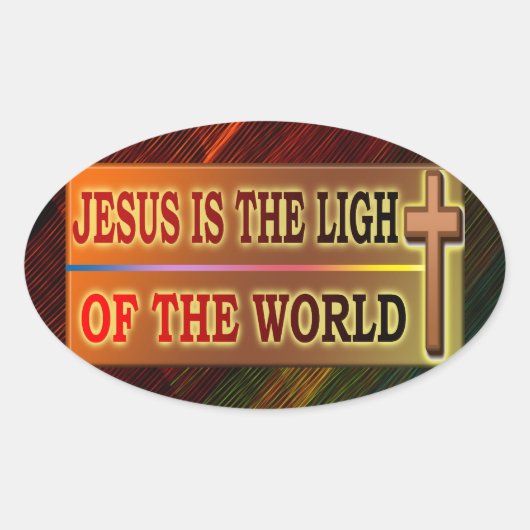 JEZUS IS HET LICHT OVALE STICKER (Voorkant)