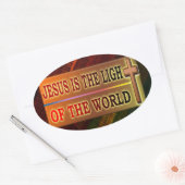 JEZUS IS HET LICHT OVALE STICKER (Envelop)
