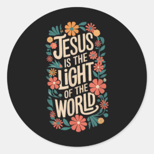 Jezus is het licht van de Christelijke religie Ronde Sticker