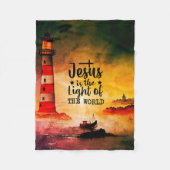 Jezus is het Licht van de Wereld Bijbelse Verse Fleece Deken (Voorkant)