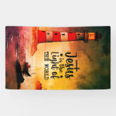 Jezus is het Licht van de Wereld Bijbelse Verse Spandoek (Horizontaal)