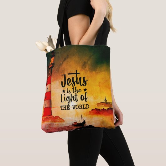 Jezus is het Licht van de Wereld Bijbelse Verse Tote Bag