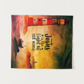 Jezus is het Licht van de Wereld Bijbelse Verse Wandkleed (Voorkant (horizontaal))