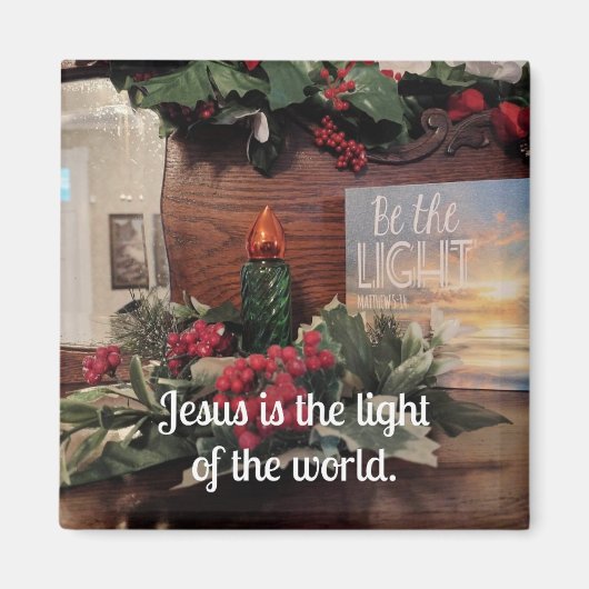 Jezus is het licht van de wereld. magneet (Voorkant)